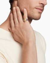 Petrvs® Bee Pinky Ring in Sterling Silver with 18K Yellow Gold, 15.5mm